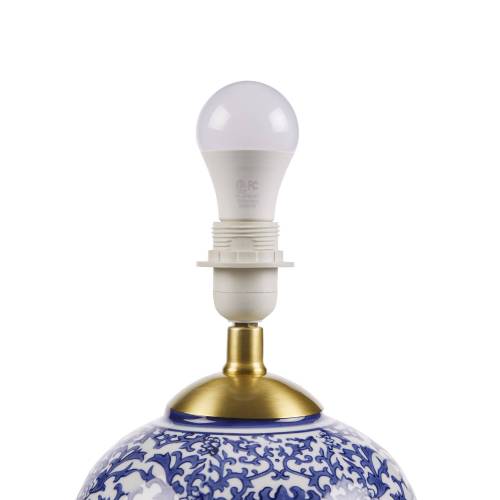 Blue Ceramic Ginger Jar Table Lamp、、eastwooduniform