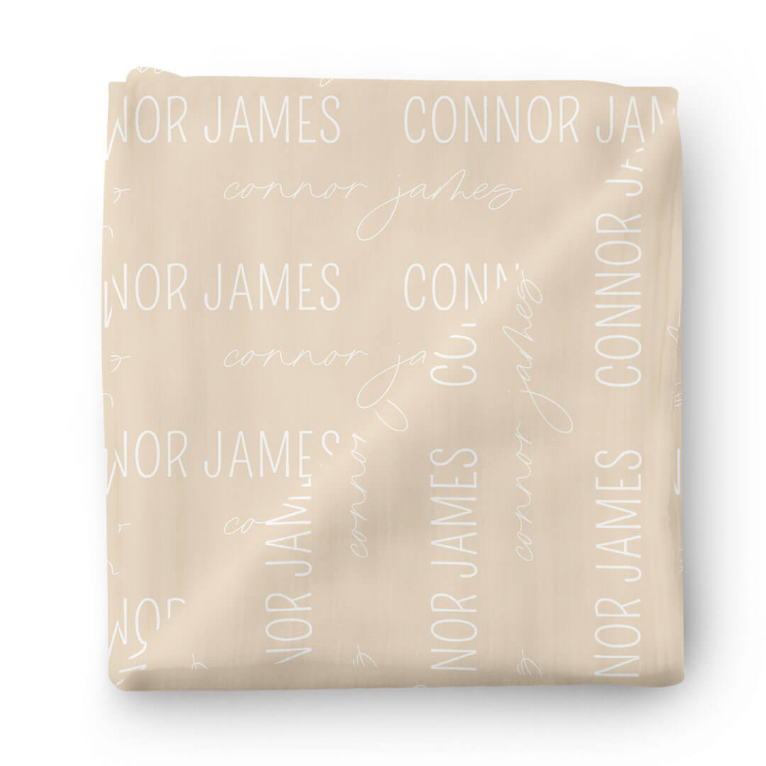  Personalized Oatmeal Baby Name Swaddle Blanket - Block & Script、mySite、layawaytickets