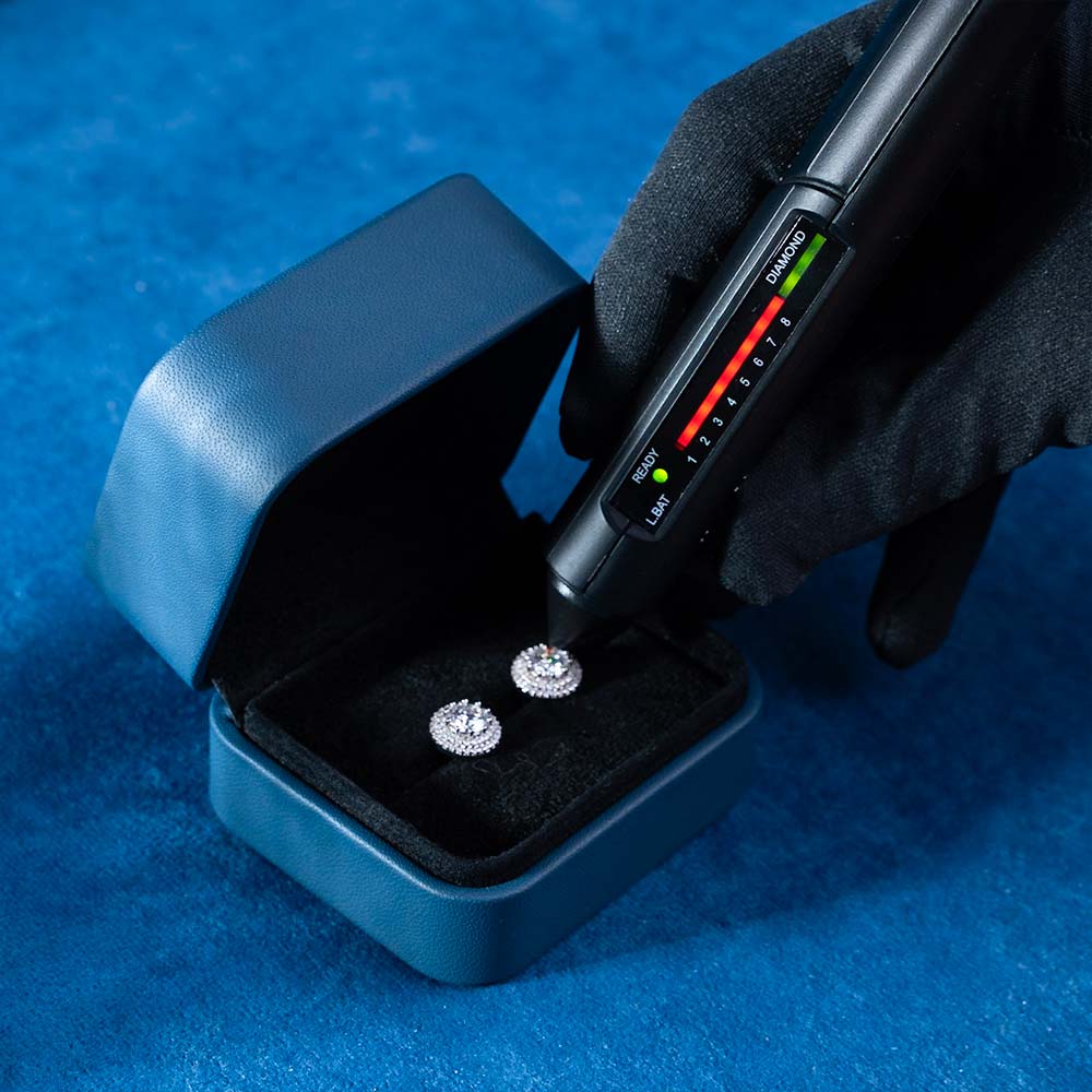 11MM Double Halo Moissanite Stud Earrings 14K Gold、mySite、hinf8tx79