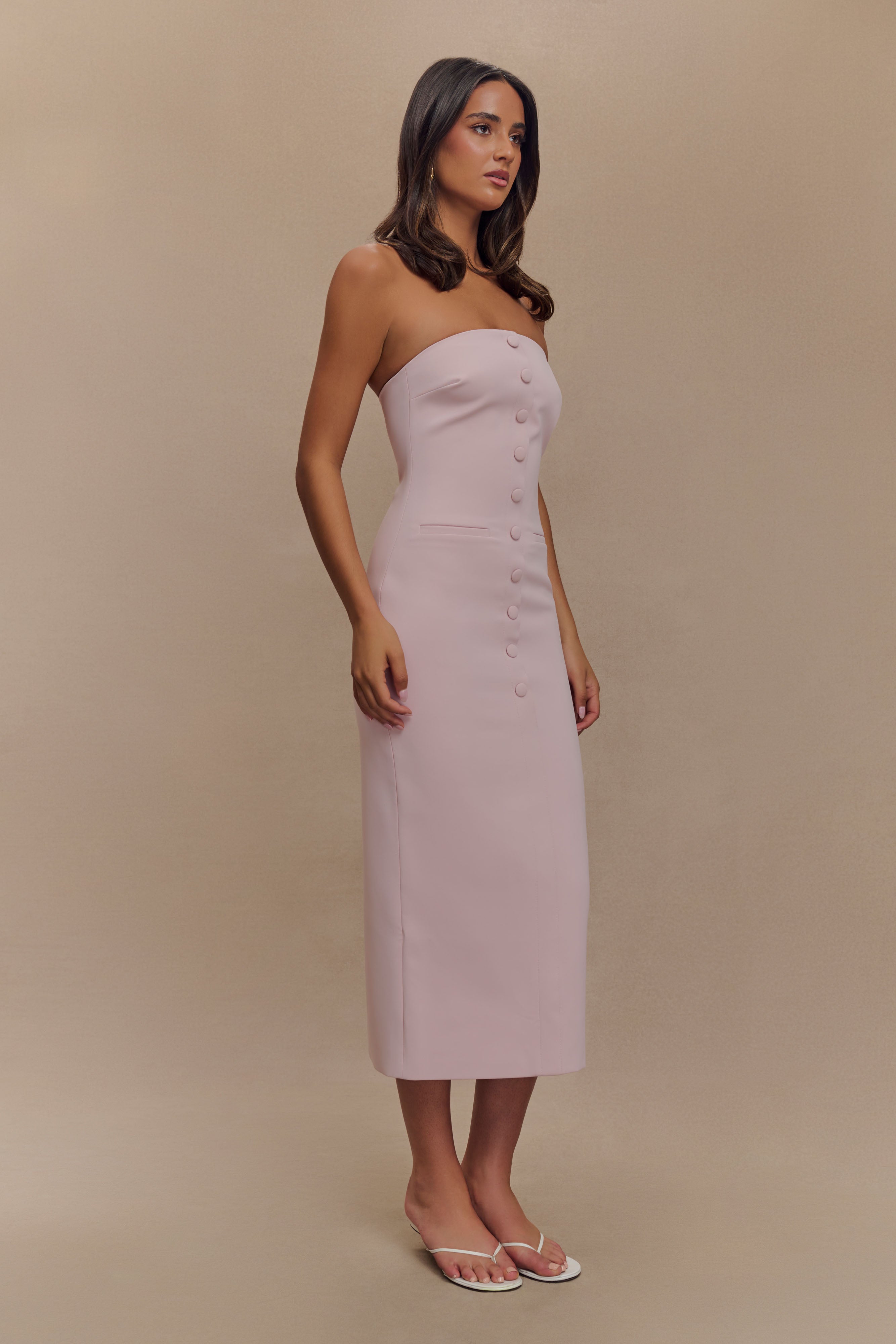 Sussan Strapless Midi Dress - Powder Pink、mySite、solidvoid