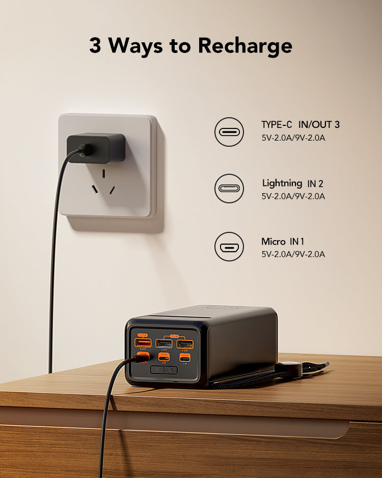 Tank Lite 50000mAh Fast Charging Power Bank for Camping、mySite、fannypackpong