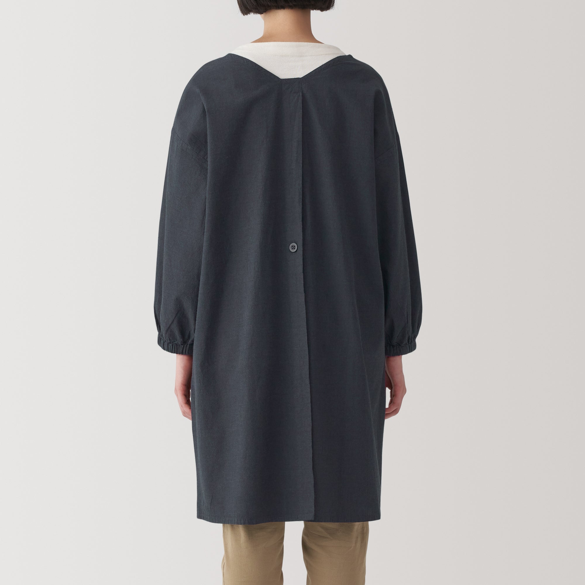  Easy Fit Long Sleeve Apron - Dark Gray、mySite、sugarbowlscore