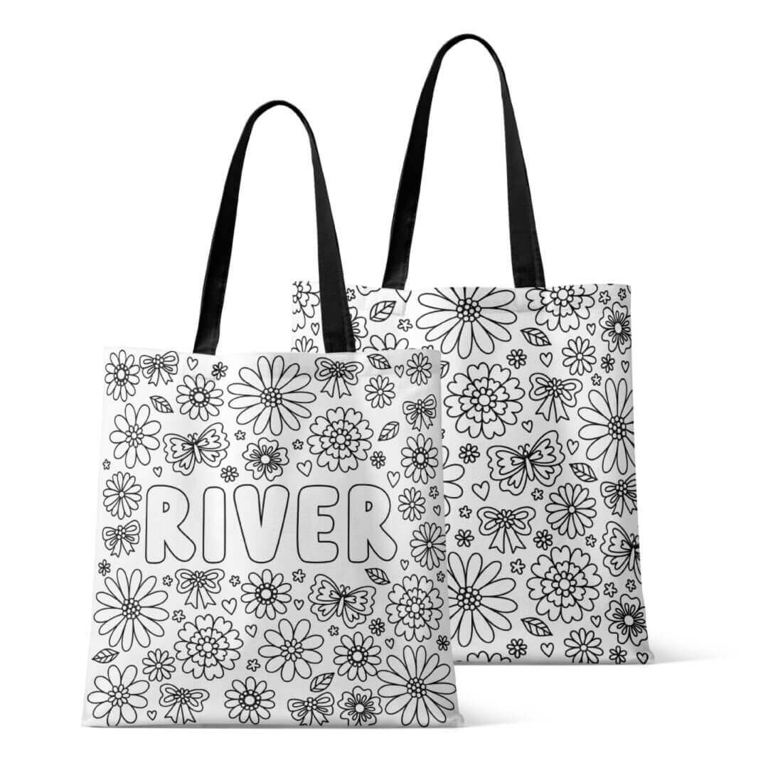  Colorable Personalized Tote Bags | Floral Flutter、mySite、layawaytickets