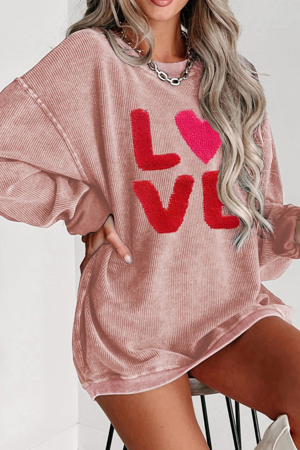  Valentine’s Day LOVE Round Neck Long Sleeve Sweatshirt、mySite、justintrudeaud