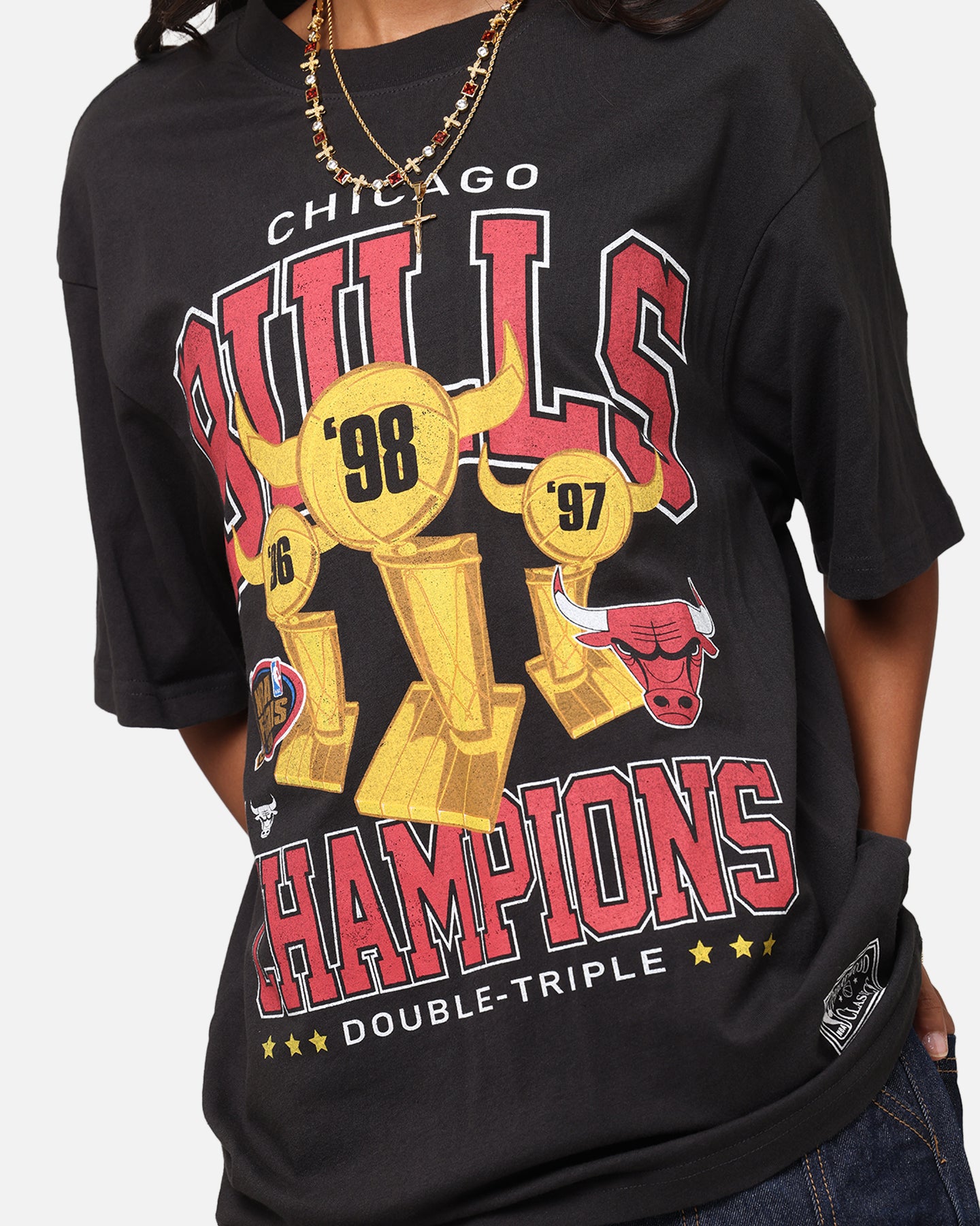 Mitchell & Ness Chicago Bulls Pinnacle T-Shirt Faded Black、mySite、zt4zffjzw