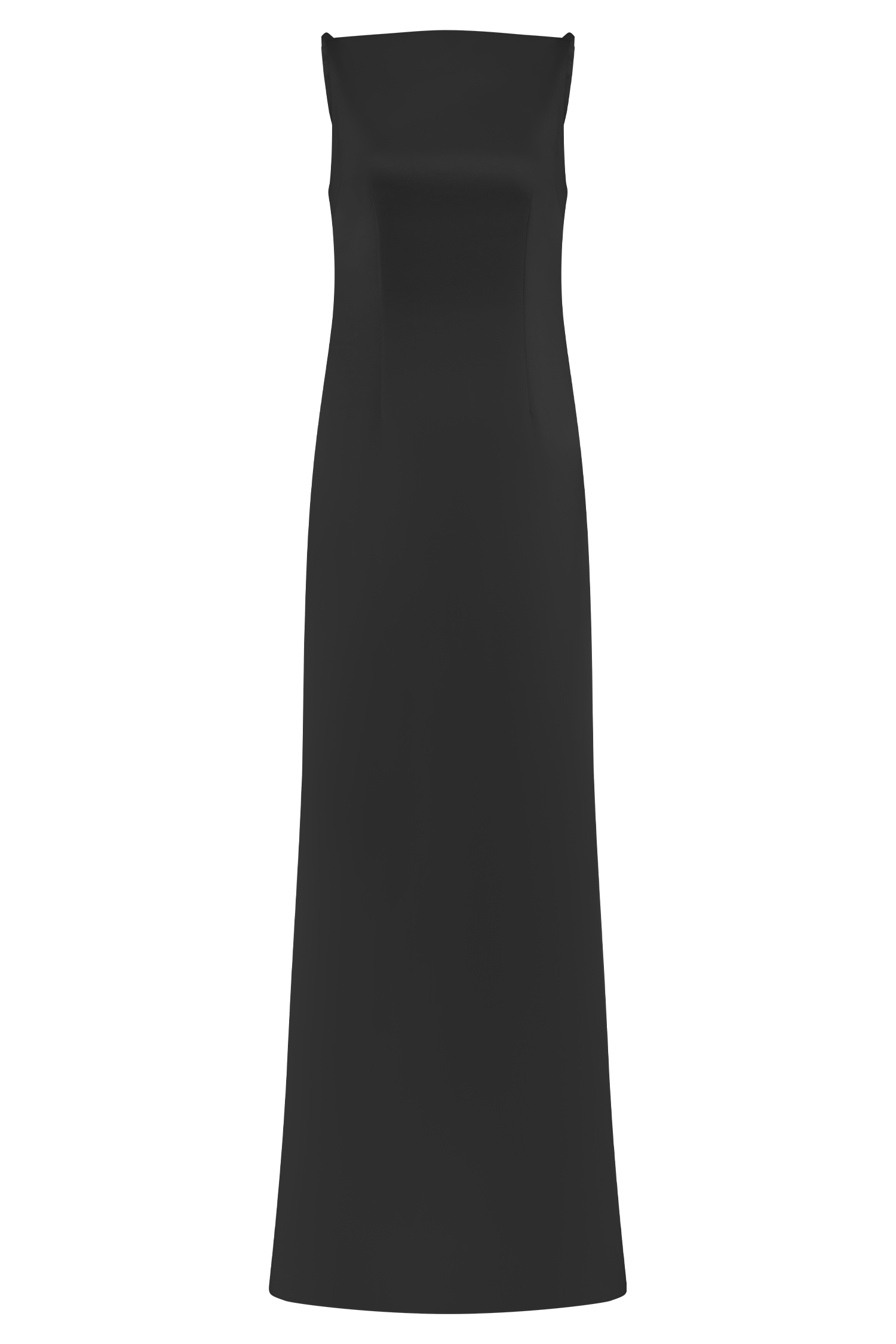 Violet Sleeveless Satin Maxi Dress - Black、mySite、solidvoid