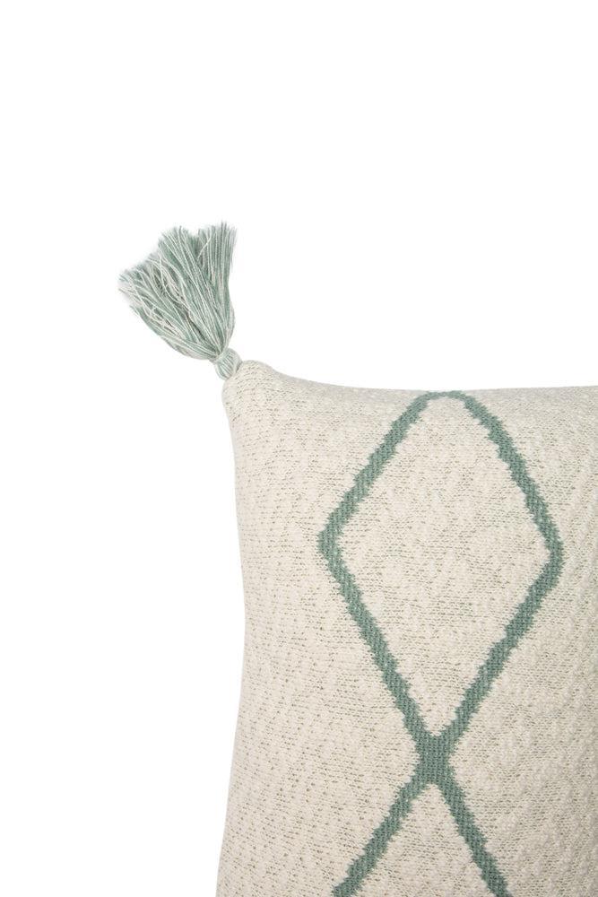KNITTED CUSHION LITTLE OASIS NATURAL - INDUS BLUE、mySite、gigharbornorthrealestate