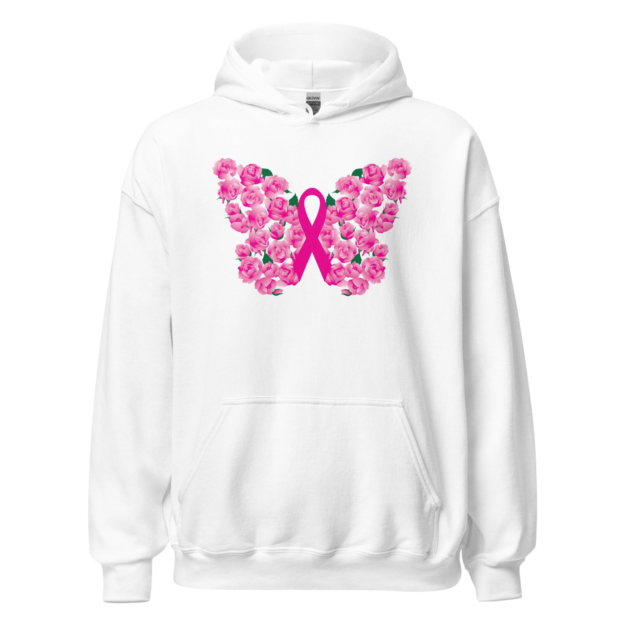 Pink Ribbon Floral Butterfly Hoodie、mySite、camillekostekn