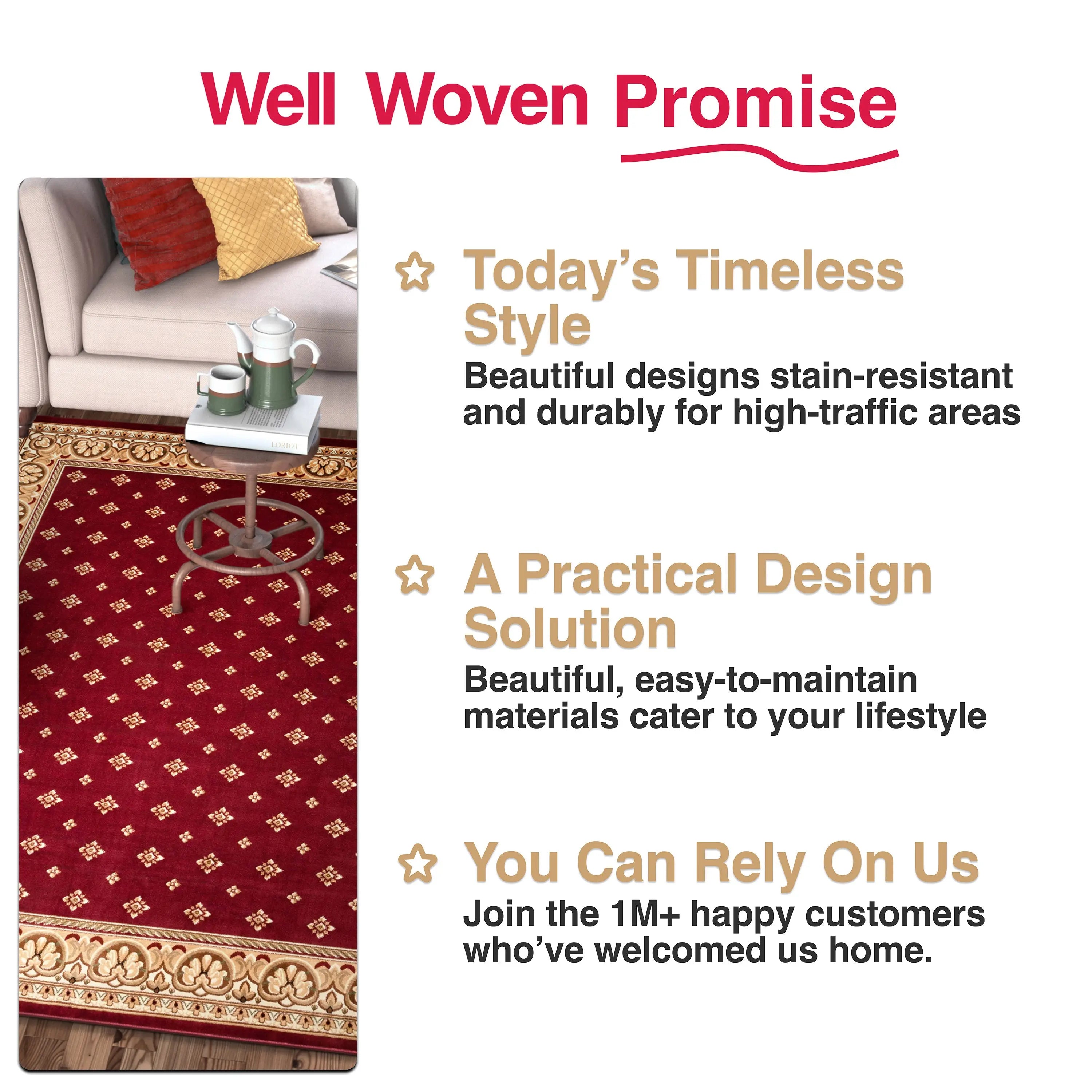 Hudson Terrace Red Traditional Rug、mySite、gigharbornorthrealestate