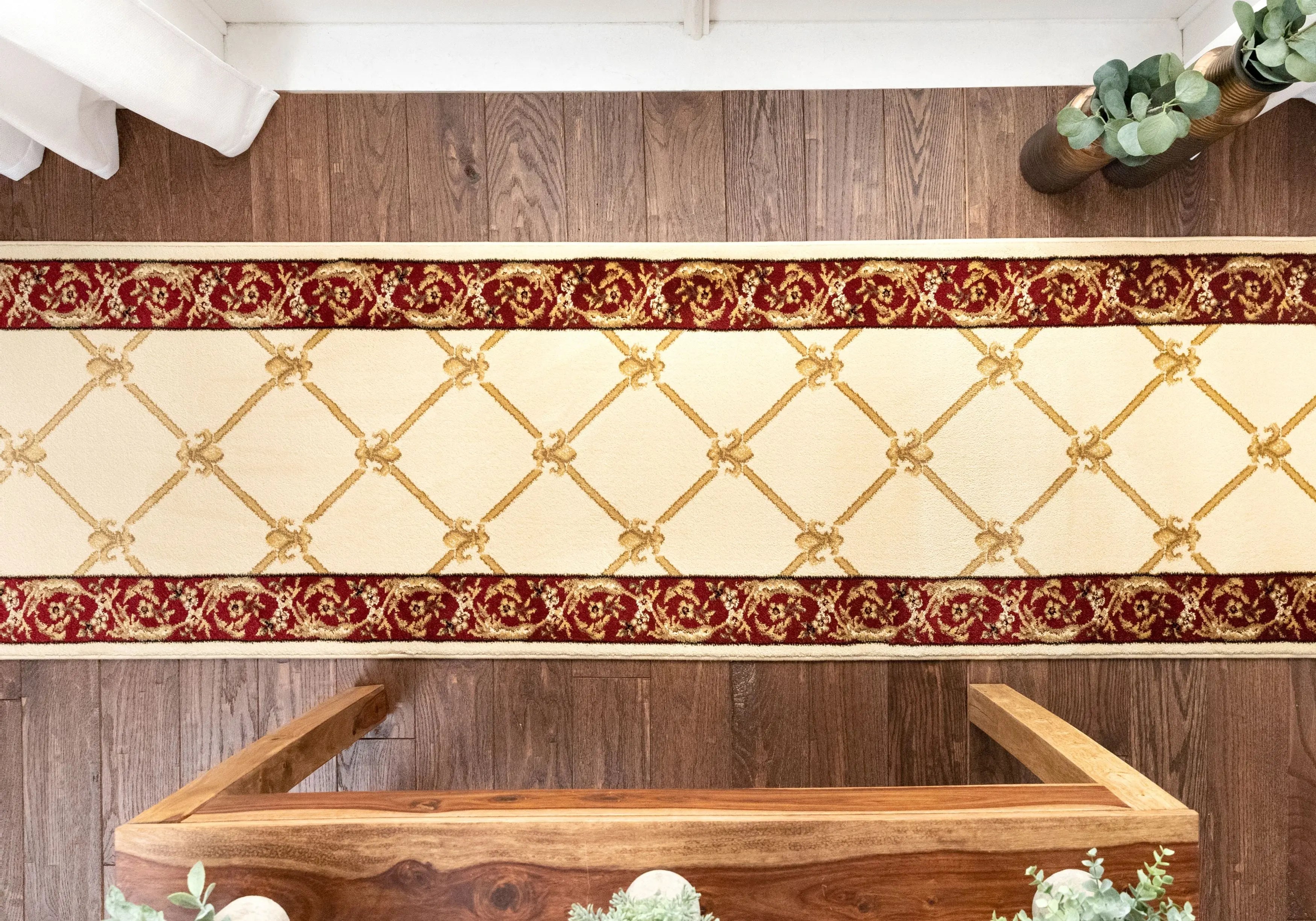 Fleur De Lis Custom Size Runner Formal Ivory Choose Your Width x Choose Your Length Hallway Runner Rug、mySite、gigharbornorthrealestate