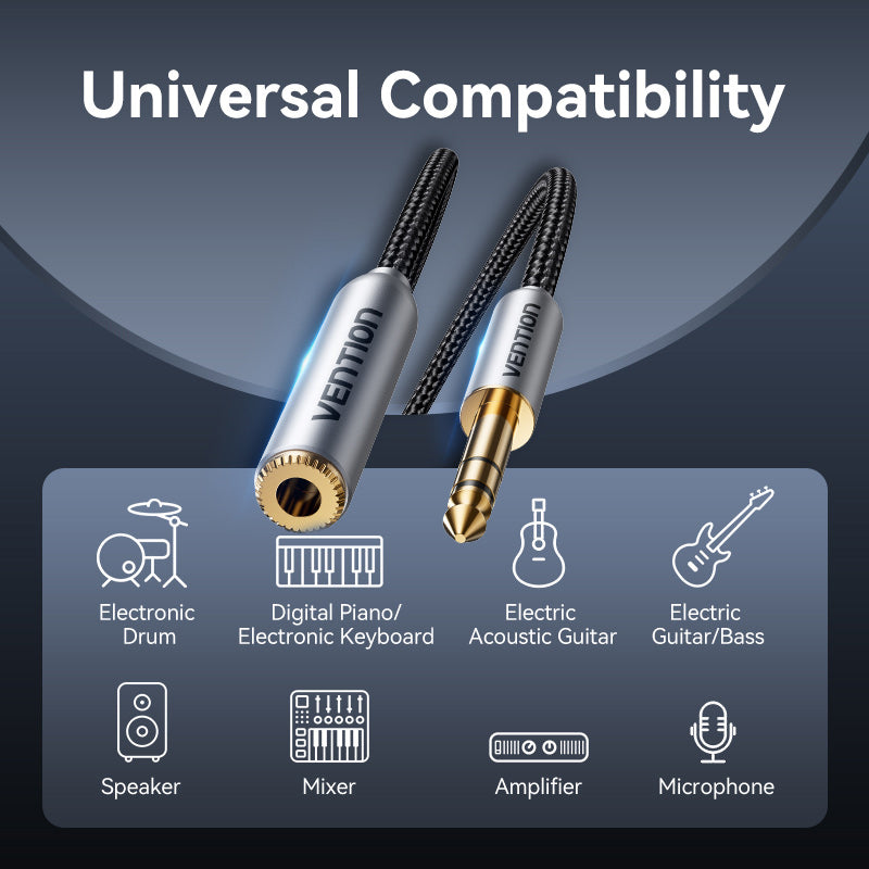 Vention 6.35mm Male to Female Audio Cable、mySite、fannypackpong