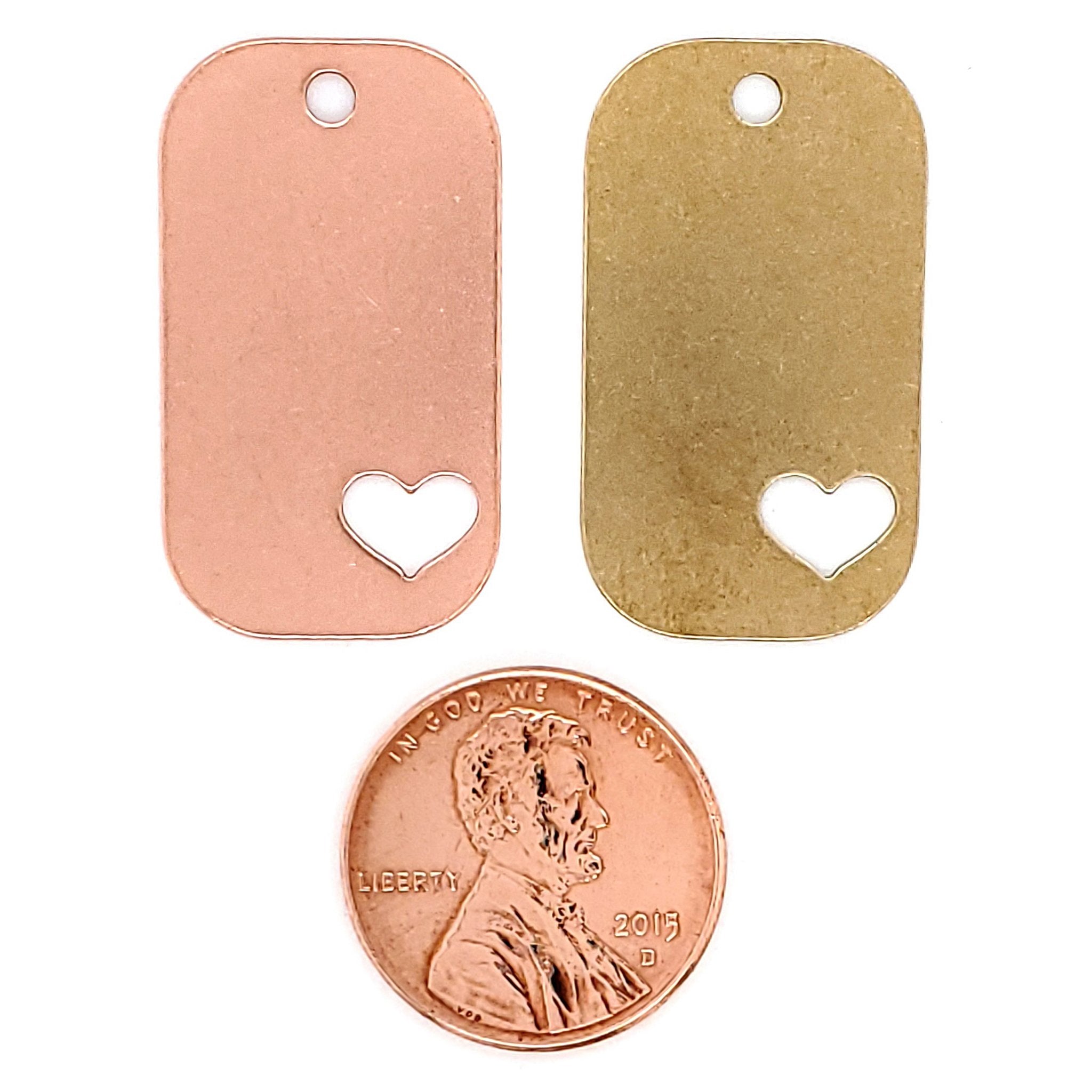 Brass Blank Heart Cutout Dog Tag Pendant / SBB0204、mySite、dreamappss