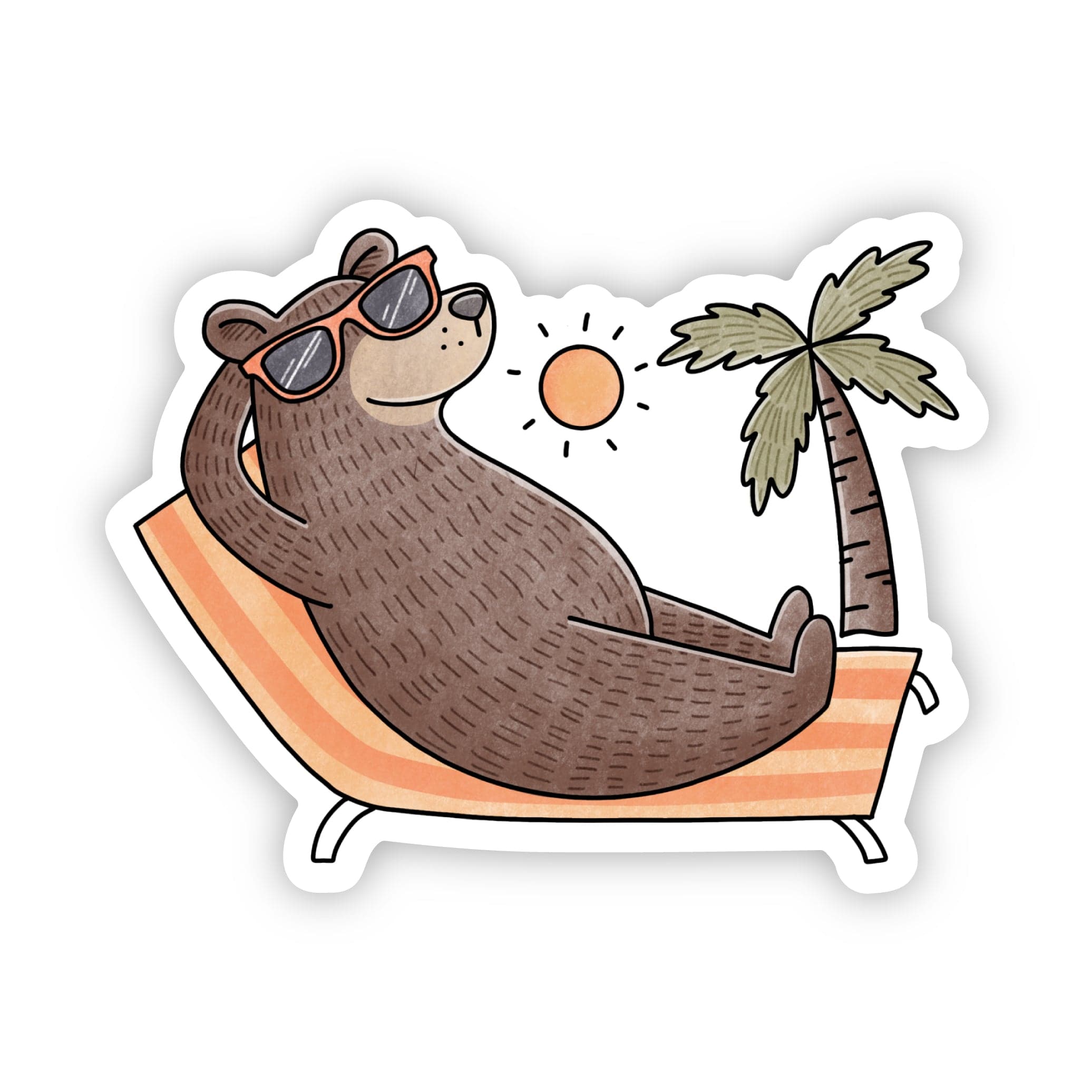  Bear At The Beach California Sticker、mySite、elrpsem3k