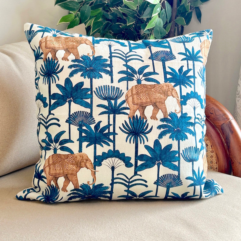 Cotton Cushion Cover | Floral Print | Multicolour | 40 x 40 cm | Set of 2、mySite、camillekostekn