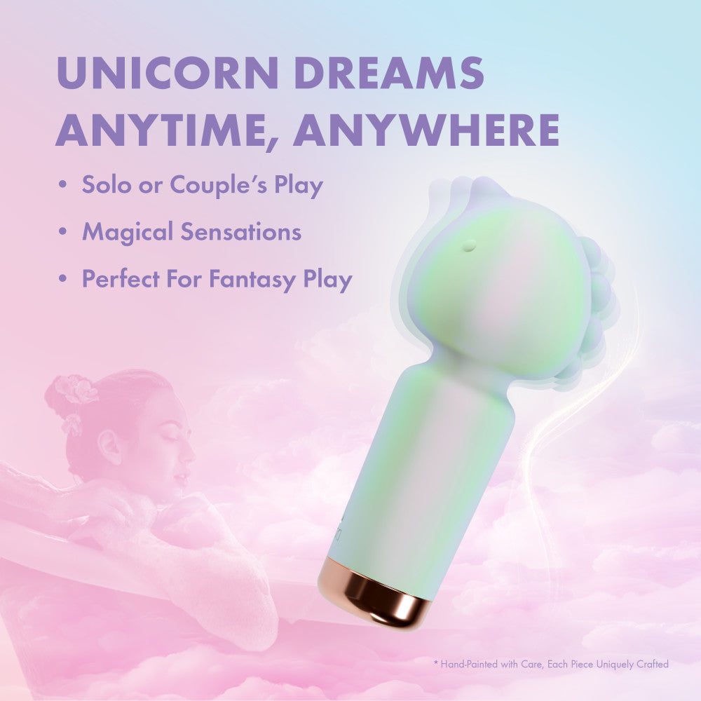 Play With Me | Unicorn Dreams Handheld Silicone Clitoral Vibrator With Sensual Pleasure Nubs - USB Rechargeable - In Blue、mySite、bottomscart
