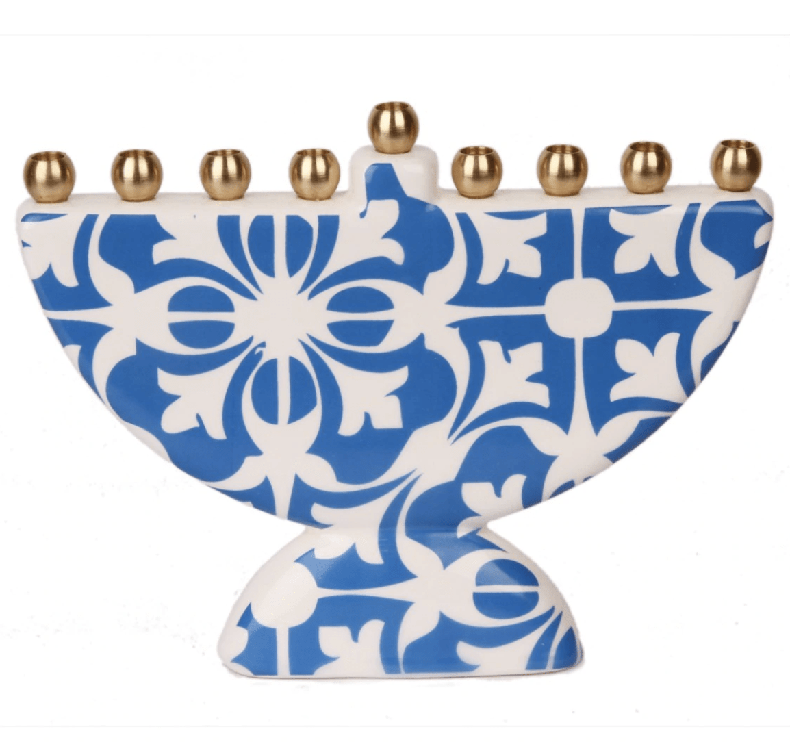 Morrocan Blue Tile Menorah by Barbara Shaw、mySite、topwebapps