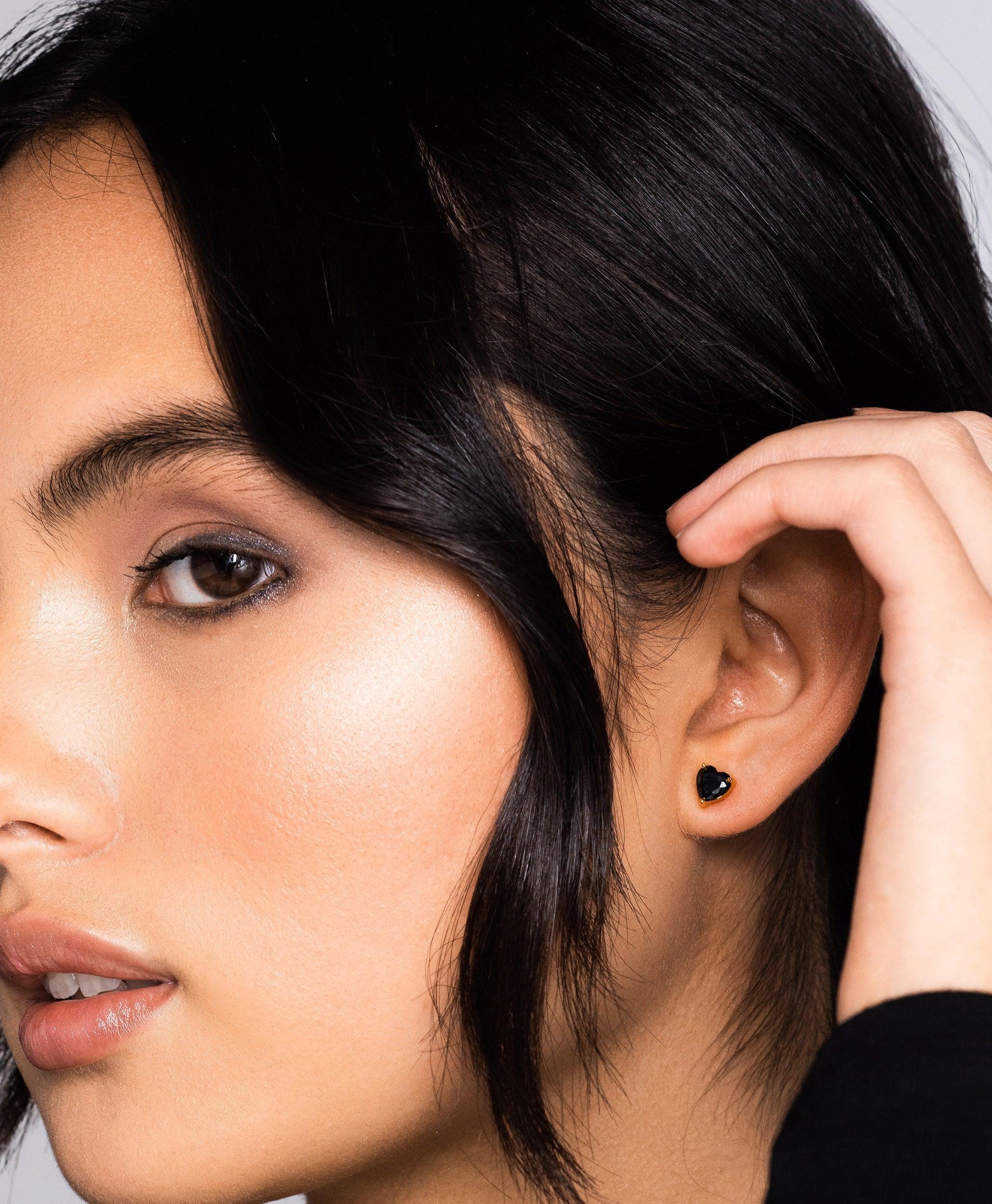 Luv Earrings Black 18ct Gold Plated、mySite、botmansion