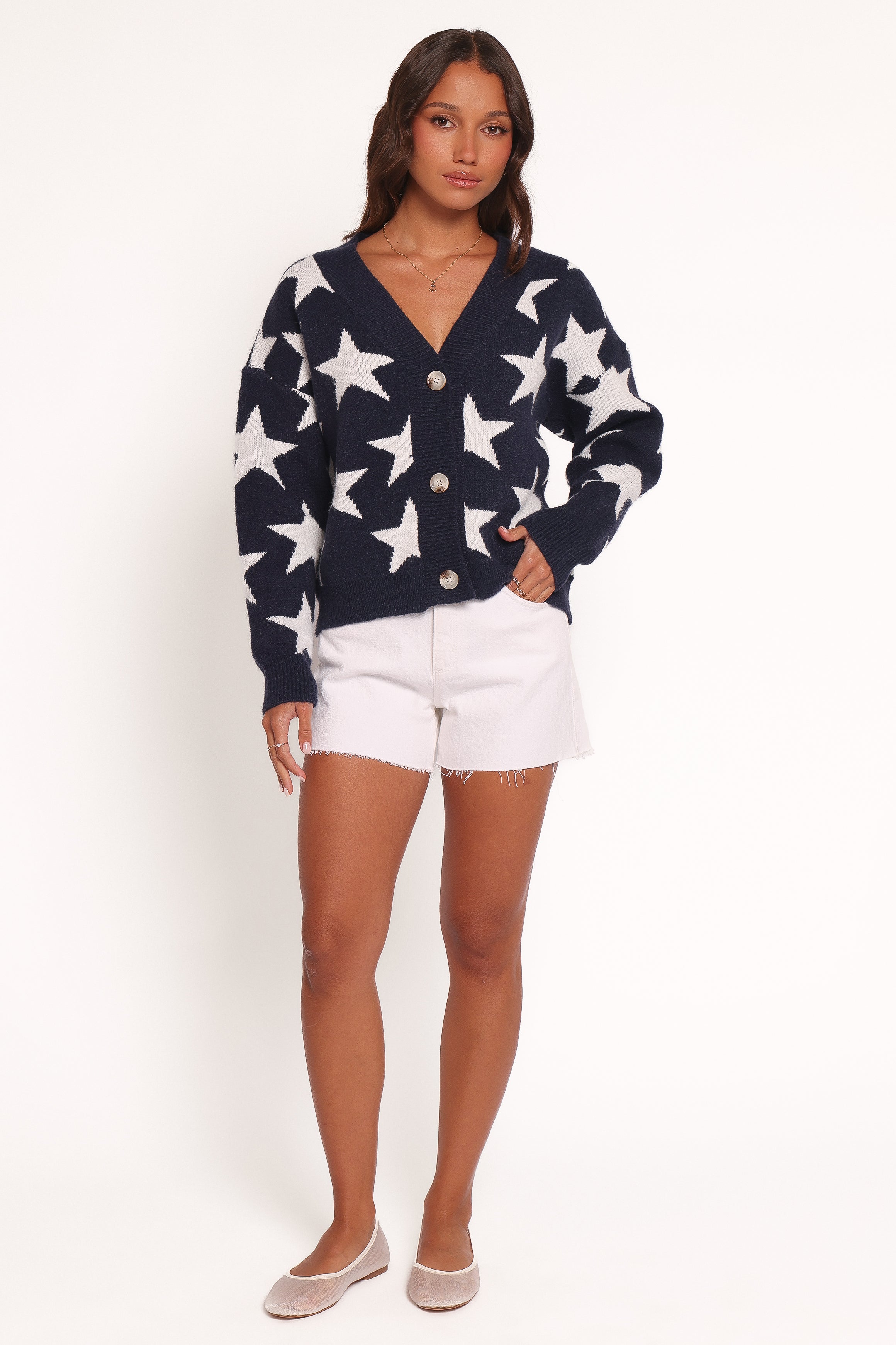  Sailor Star Knit Cardigan - Navy、mySite、sugarbowlscore