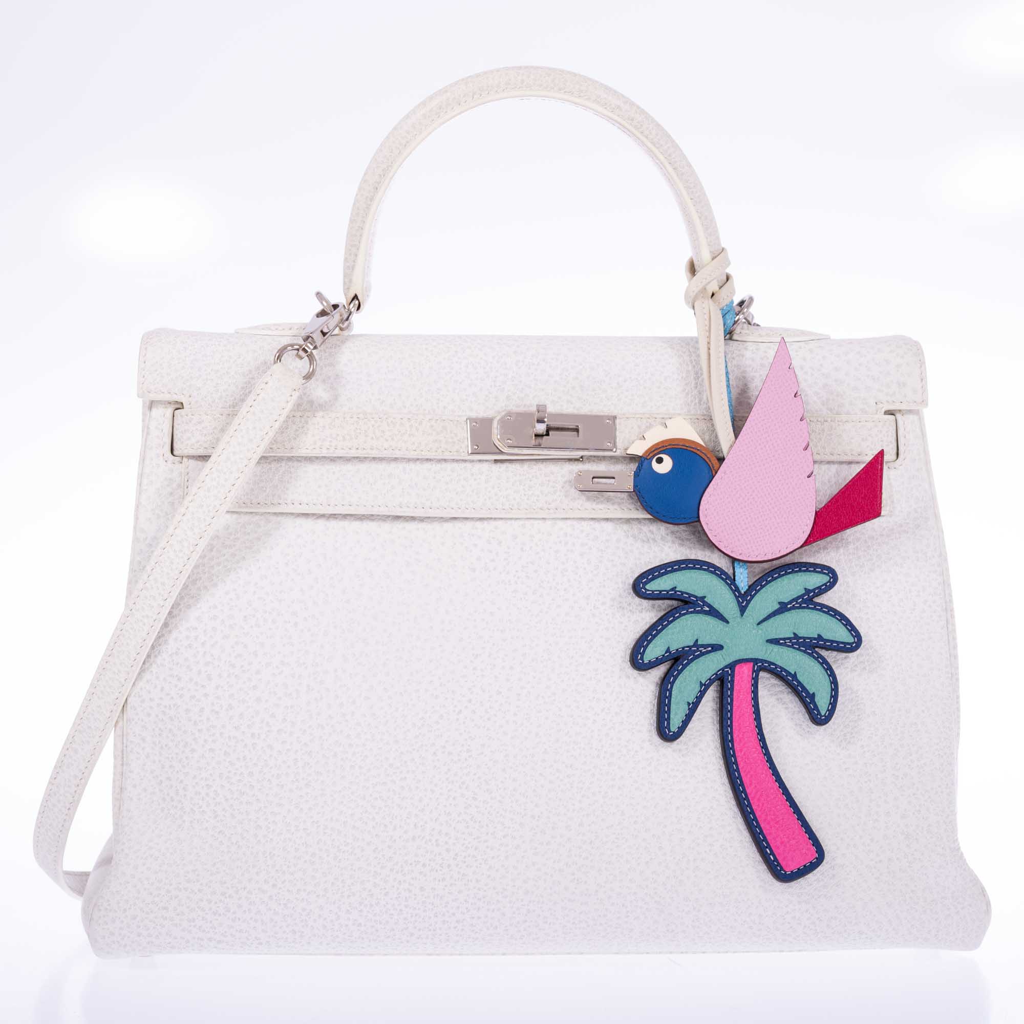 Hermès Kelly 35 Retourne White Dalmatian Buffalo Skipper Palladium Hardware、mySite、garminoutage.com