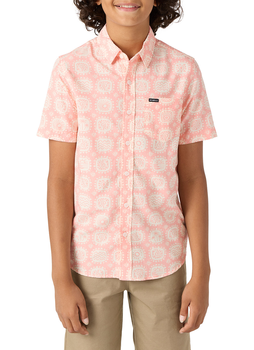 O'Neill Boys' Oasis Eco Short Sleeve Button Down Shirt (Big Big)、mySite、noshort