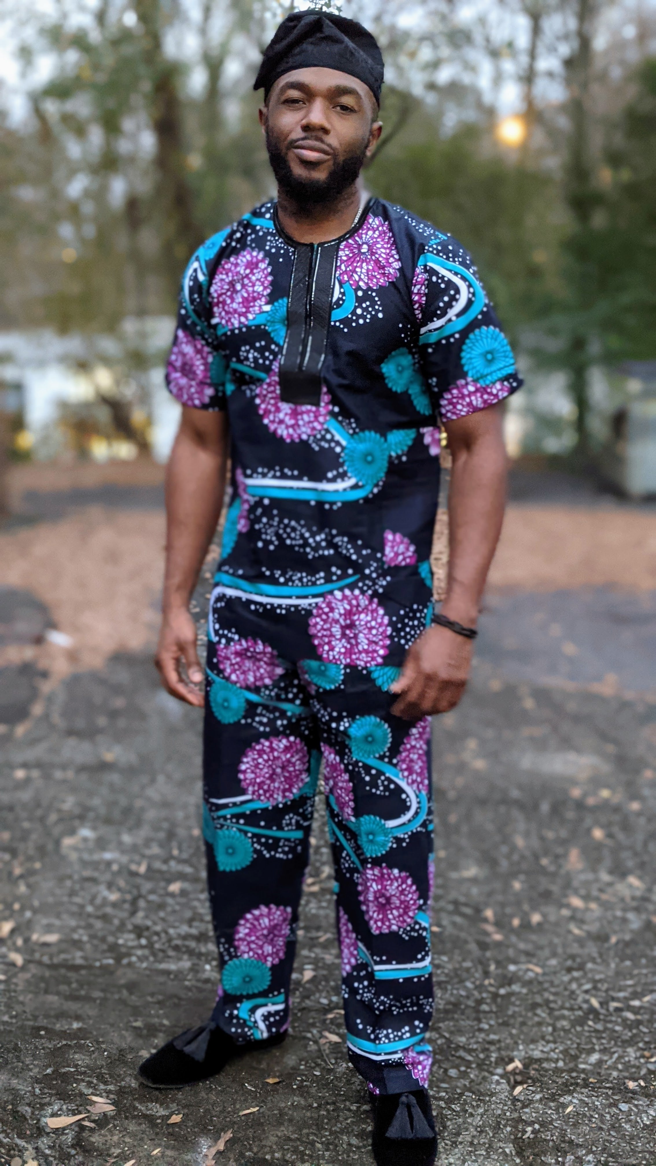 Adetunde Ankara African Print Agbada Set - DP5006GB2、mySite、solidvoid