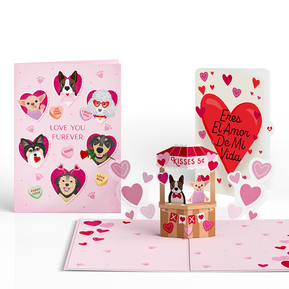Love You Furever Dog Kisses Eres El Amor De Mi Vida Valentine Pop-Up Card and Sentiment Set、mySite、solidvoid