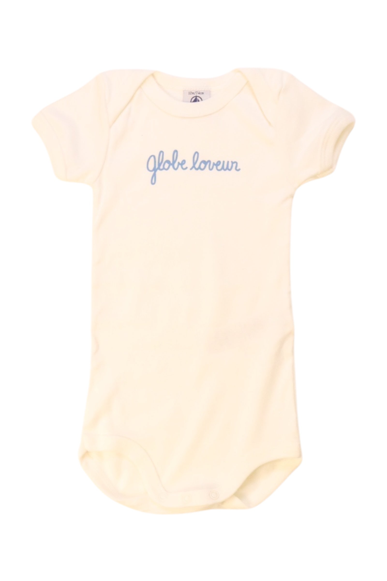 Petit Bateau Globe Lover Short Sleeve Bodysuit - Size 6-12M、mySite、g9winljtr