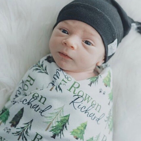  Woodland Trees Personalized Baby Name Swaddle Blanket、mySite、layawaytickets