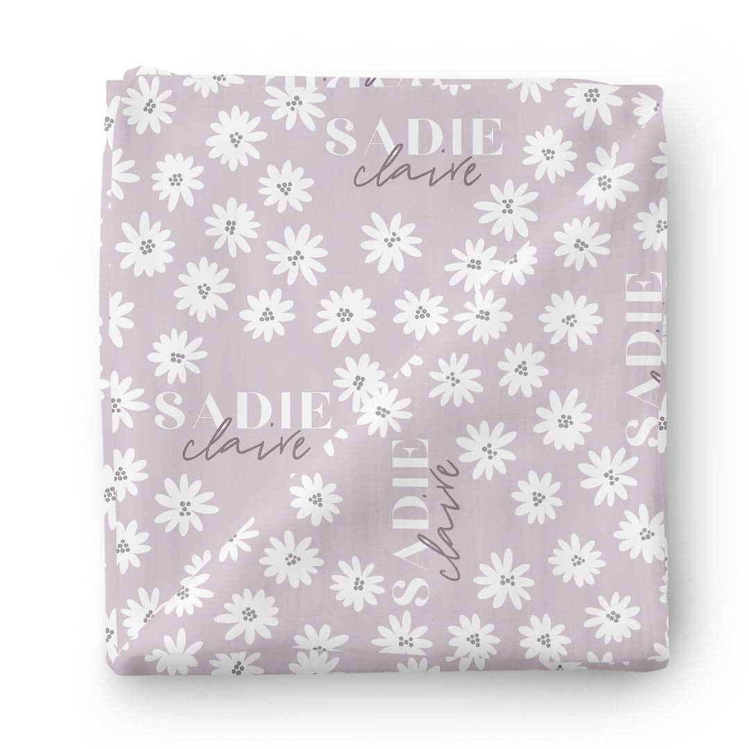  Purple Daisy Personalized Swaddle Blanket、mySite、layawaytickets