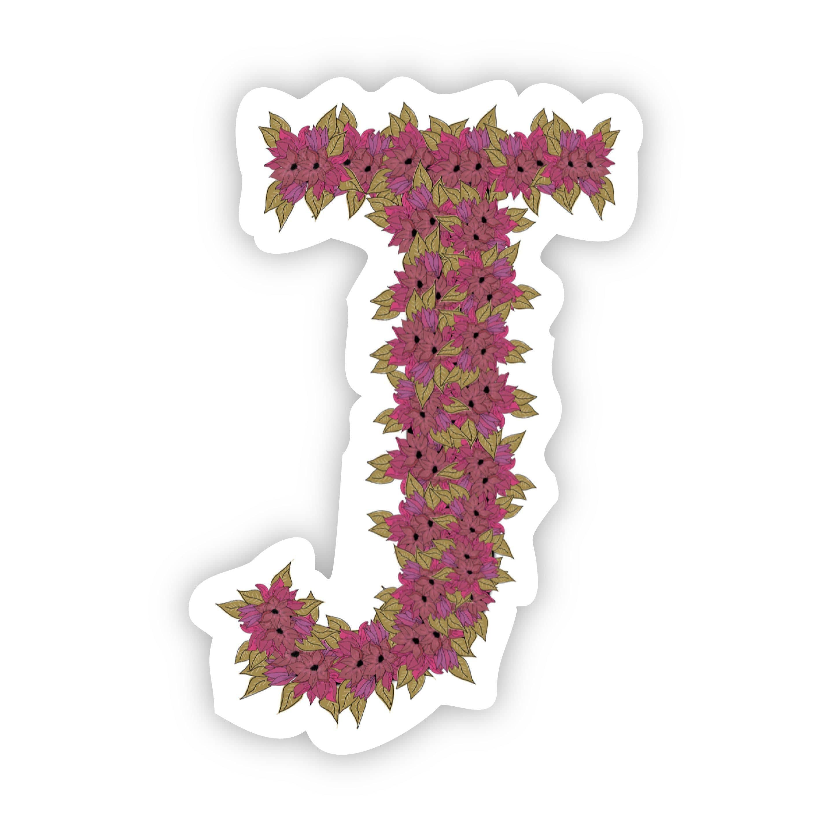  Floral J Letter Sticker、mySite、elrpsem3k