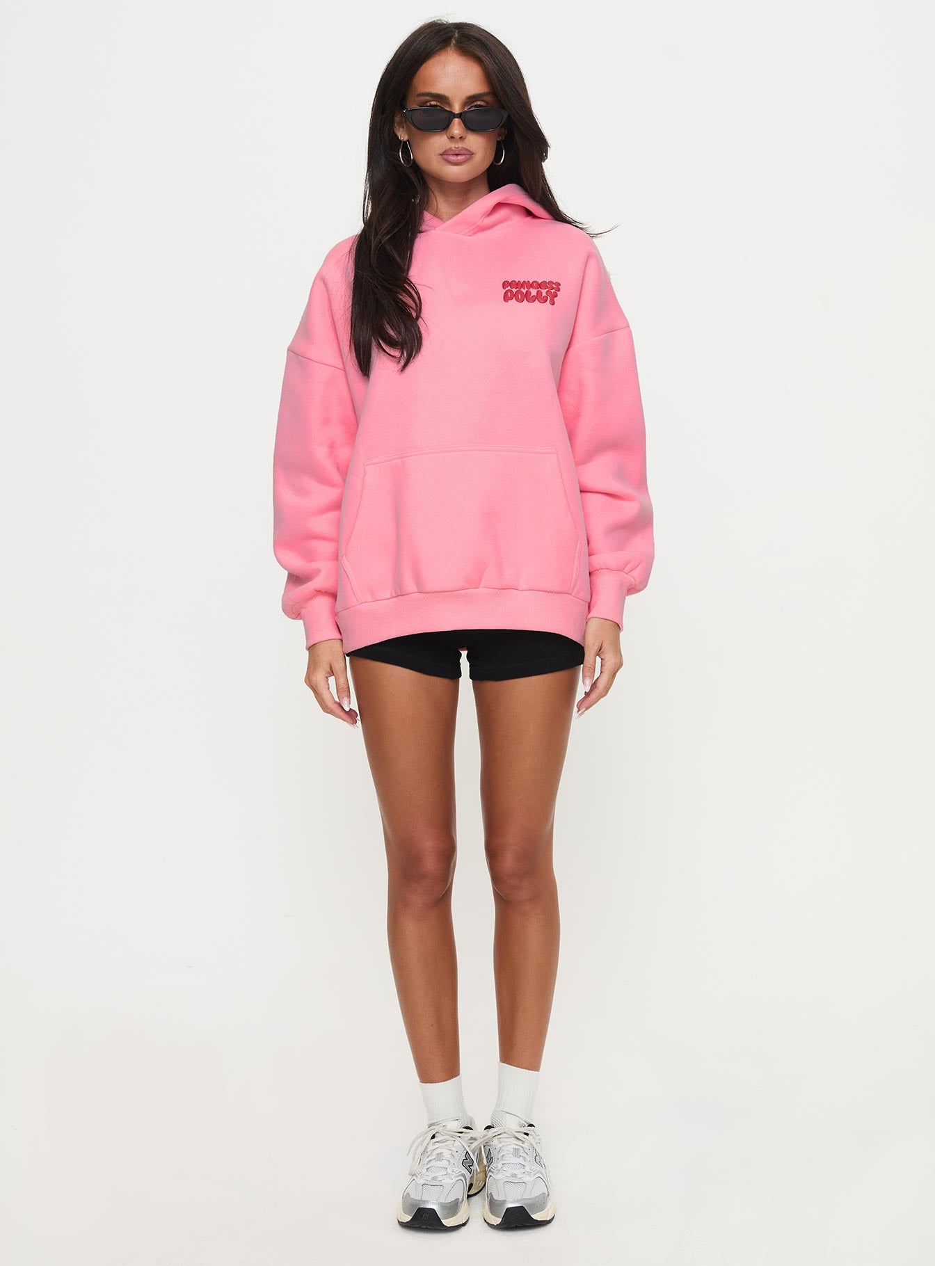 Princess Polly Hooded Sweatshirt Bubble Text Pink / Red、mySite、solidvoid