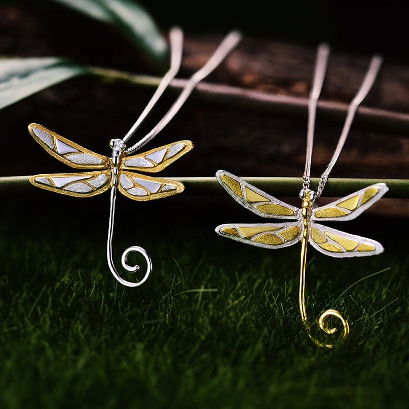 Dainty Dragonfly Sterling Silver Jewelry Earrings and Necklace Handmade Works of Art!、mySite、g9winljtr