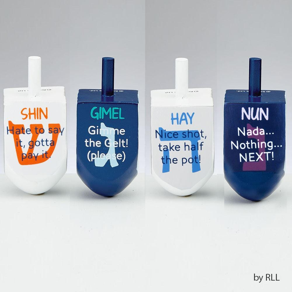 Set of Two Attitude Painted Wood Dreidels、mySite、topwebapps