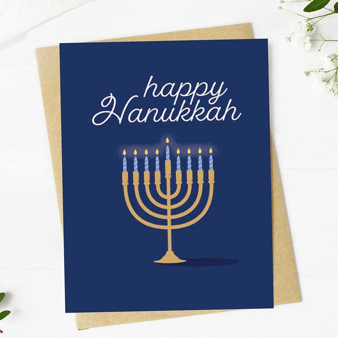  Happy Hanukkah Blue Greeting Card、mySite、ghnorth