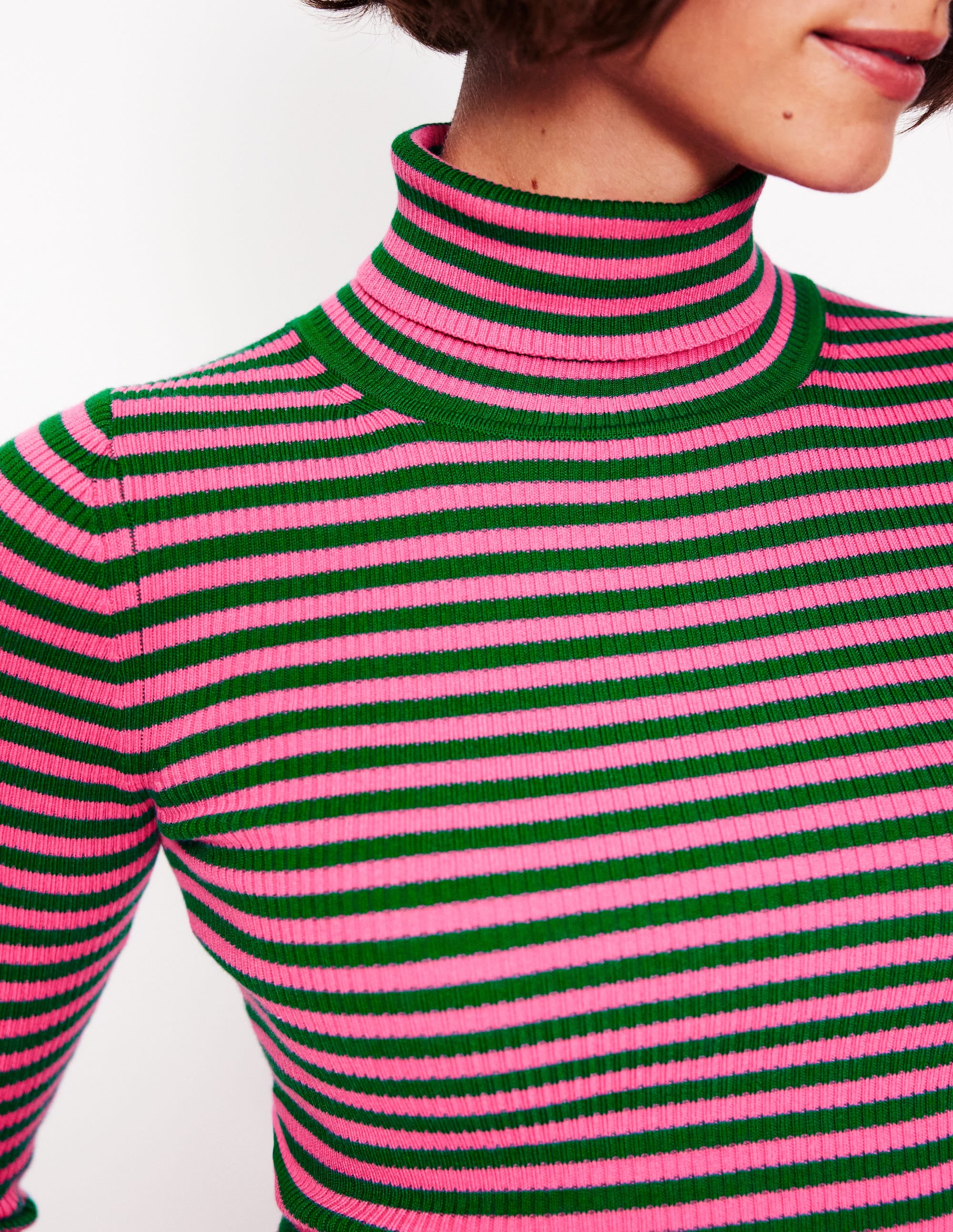  Catriona Roll Neck Jumper-Carmine Rose, Malachite Green、mySite、ashleygrahame