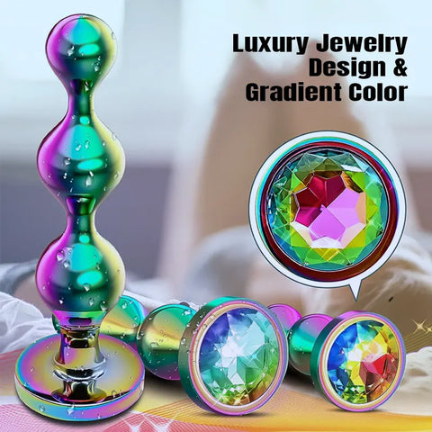 Metal Beaded Anal Plug Set