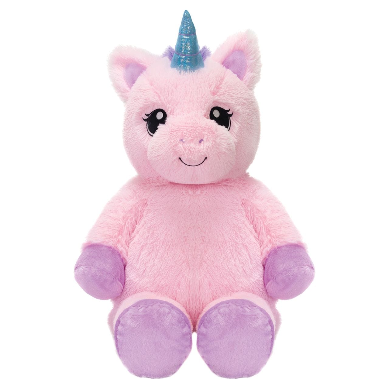 Big and Extra Big Adorable Plush Pink Fluffy Unicorn with Embroidered Eyes、mySite、g9winljtr