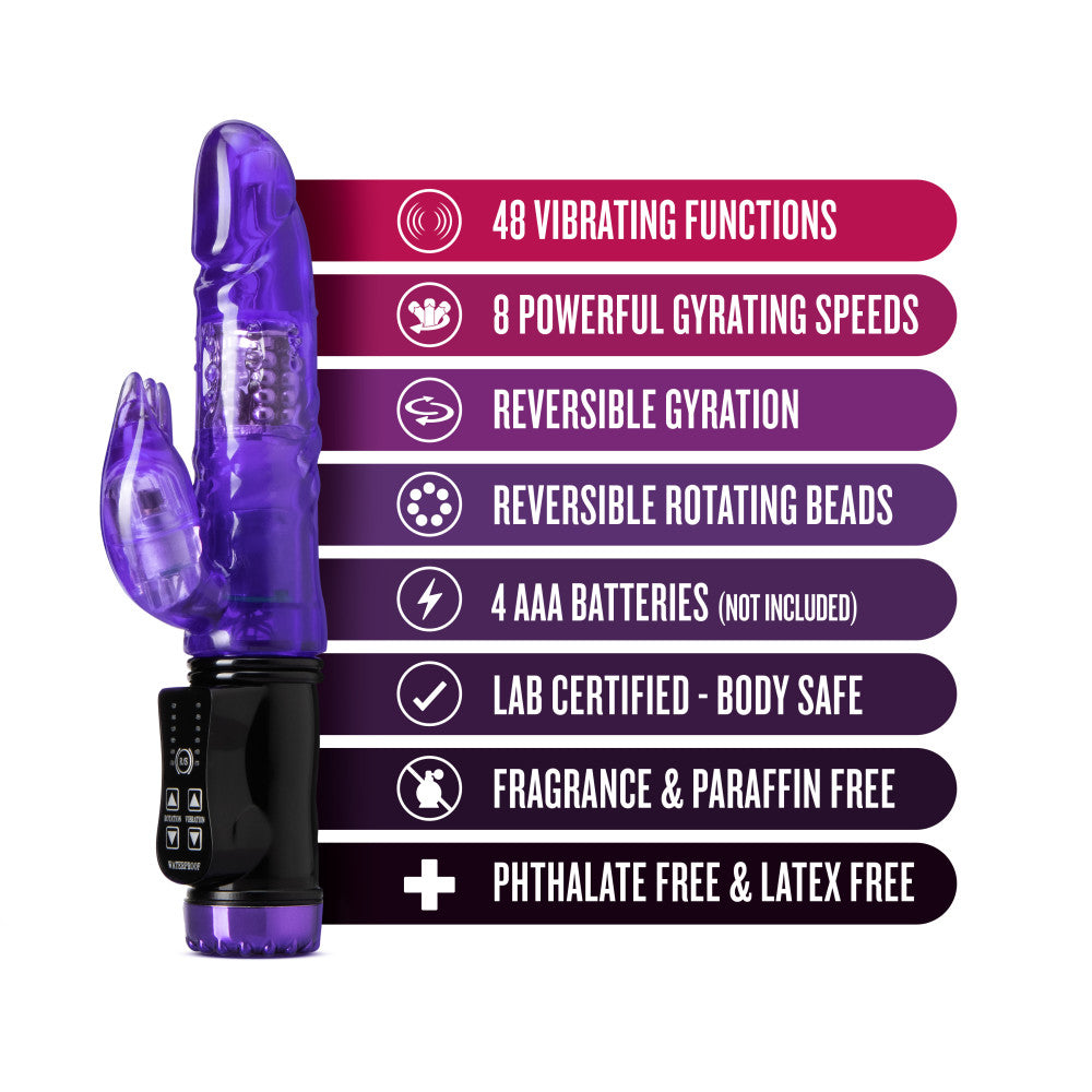 Sexy Things By Blush® | Flutter Rabbit Realistic Purple 8.5-Inch Rabbit Vibrator、mySite、bottomscart