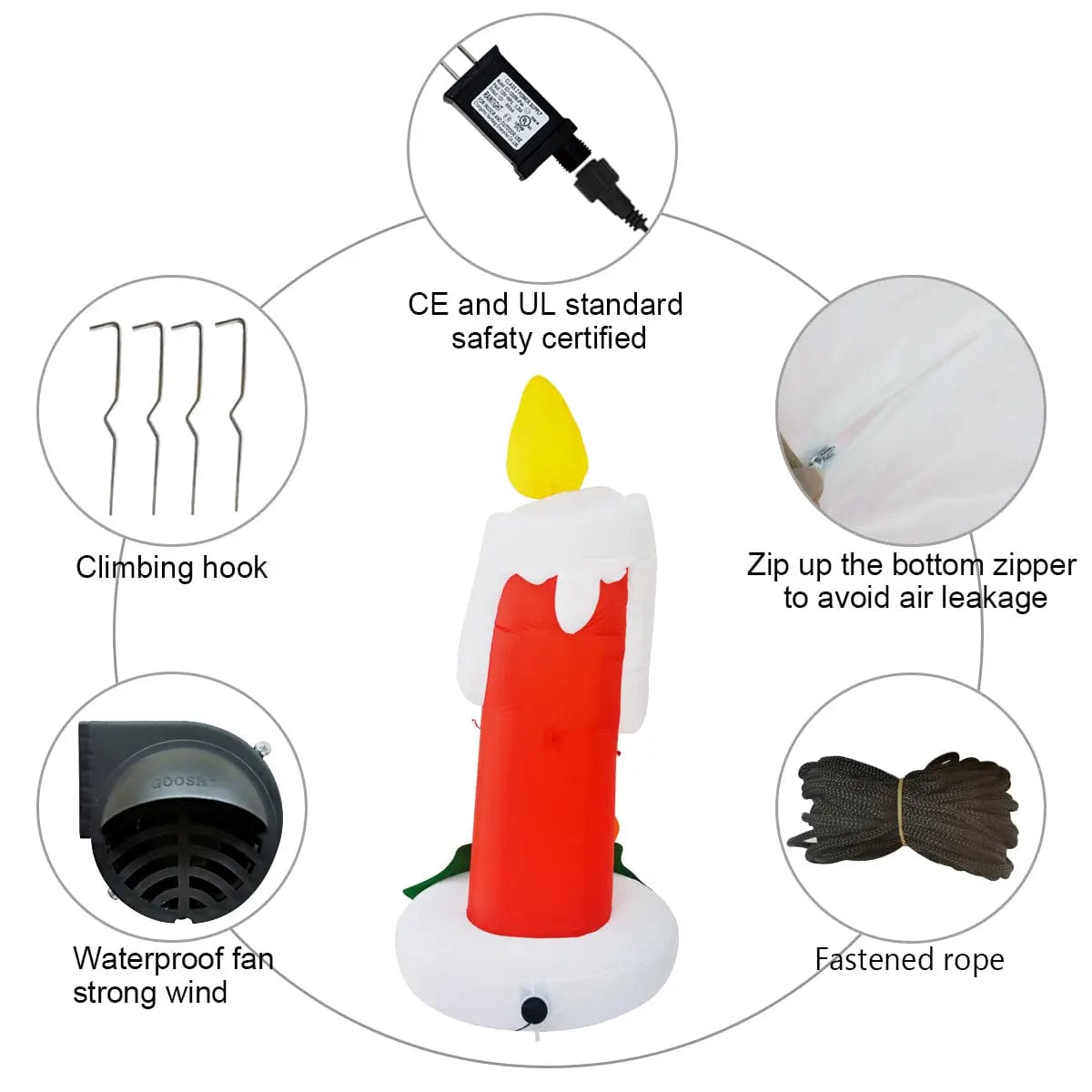 Inflatable LED Candle Holiday Yard Decoration、mySite、g9winljtr