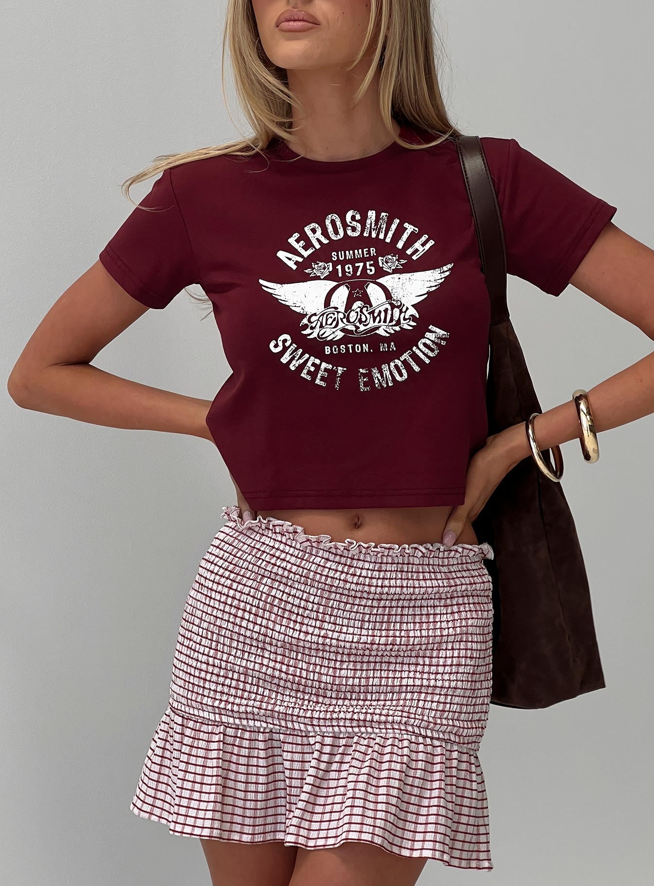 Aerosmith Vintage Graphic Top Burgundy、mySite、solidvoid