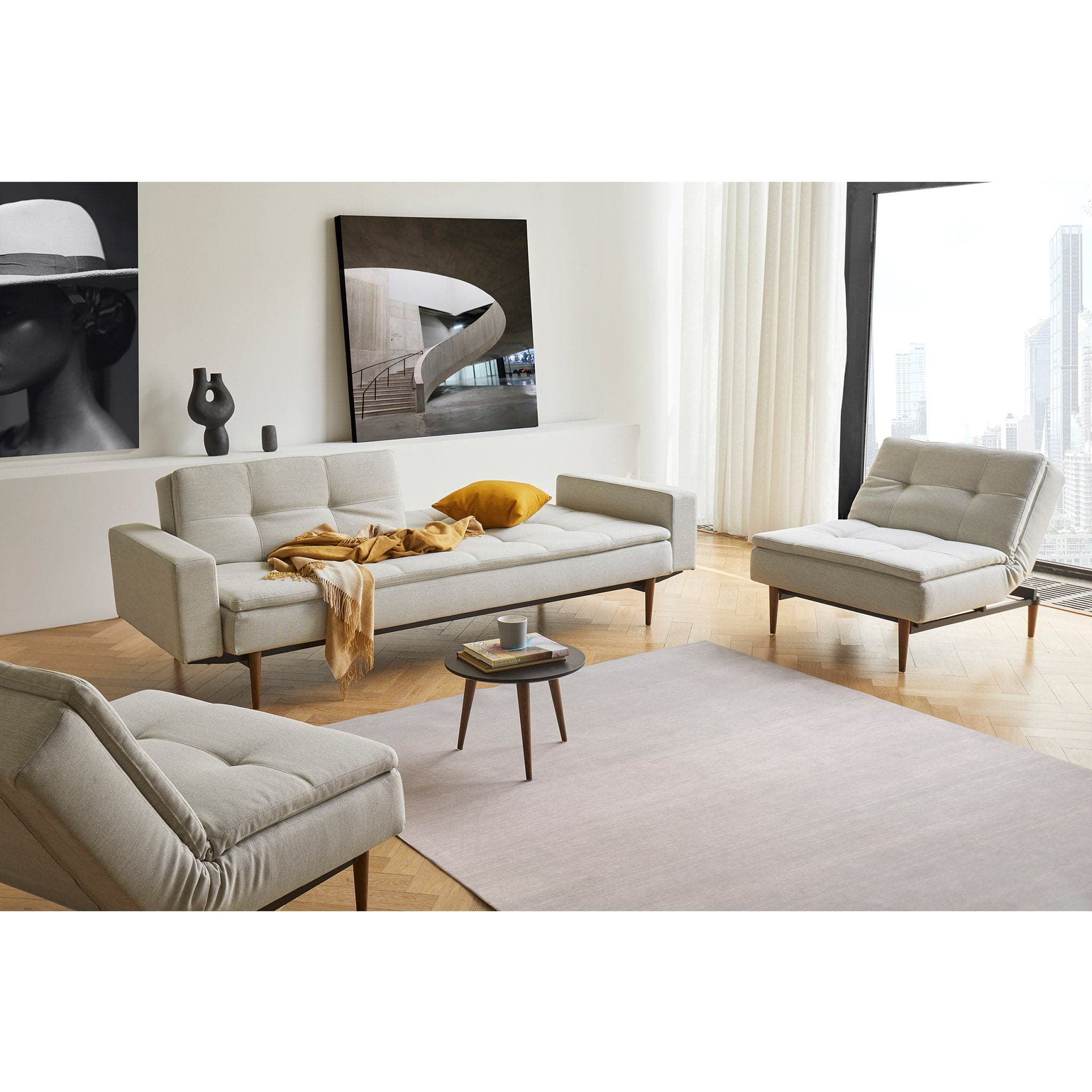 Dublexo Styletto Sofa Bed Dark Wood With Arms、mySite、neckold