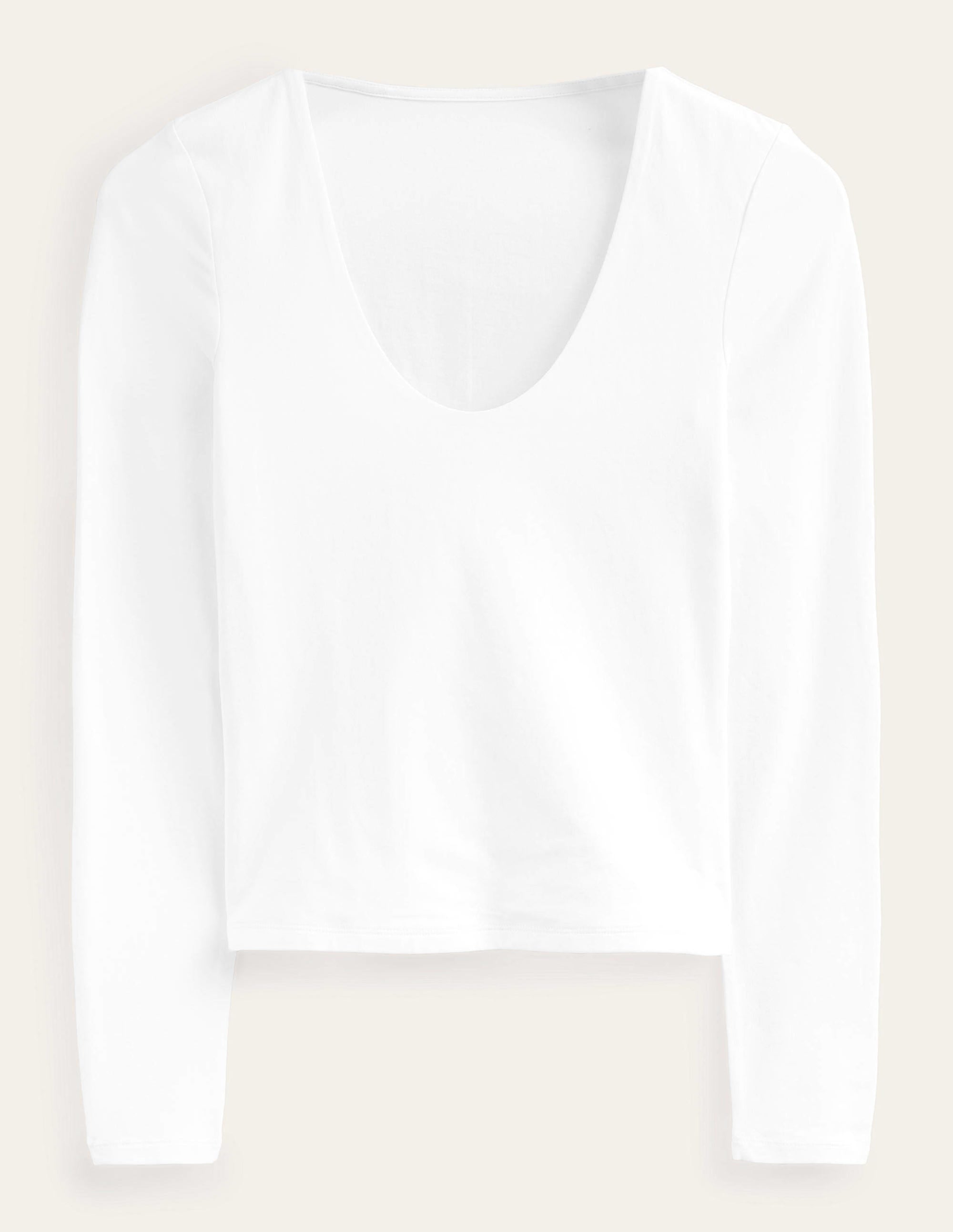  Double Layer Scoop Neck Top-White、mySite、ashleygrahame