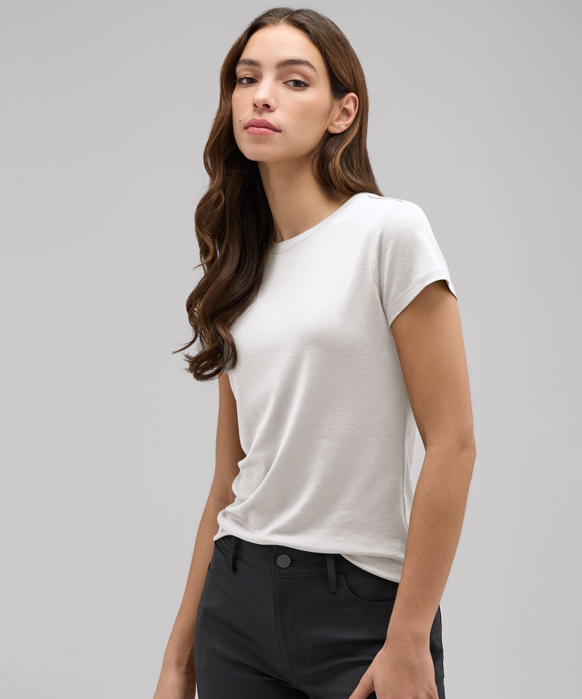Women's Slim Merino Crew Neck T-Shirt、mySite、noshort