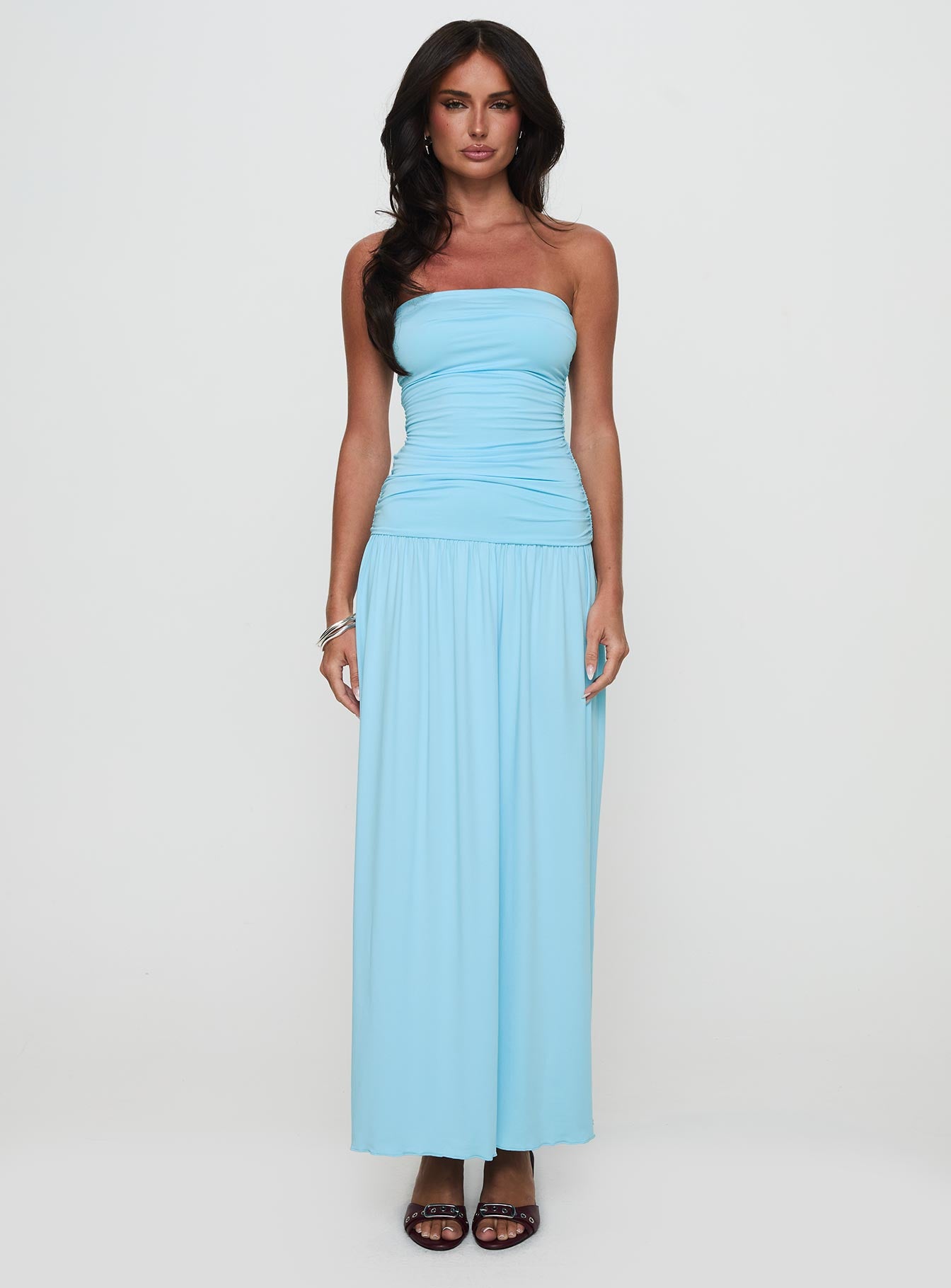 Glorie Strapless Maxi Dress Light Blue Petite、mySite、solidvoid