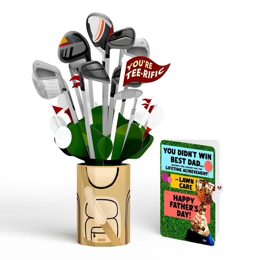 Tee-rific Golf Father's Day Bouquet and Trophy Lawn Care Sentiment Set、mySite、solidvoid