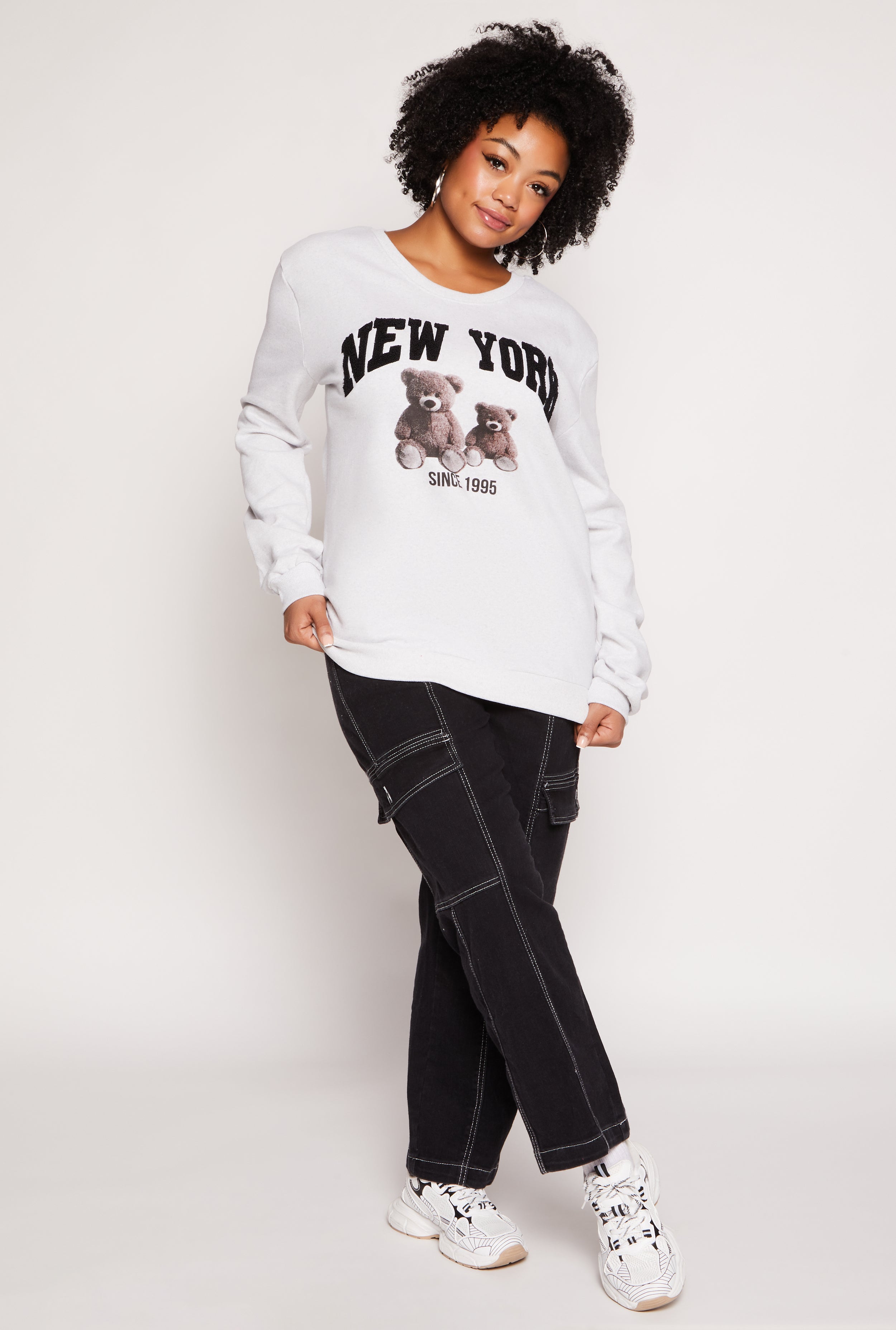 Plus Size New York Bear Sweatshirt、mySite、camillekostekn