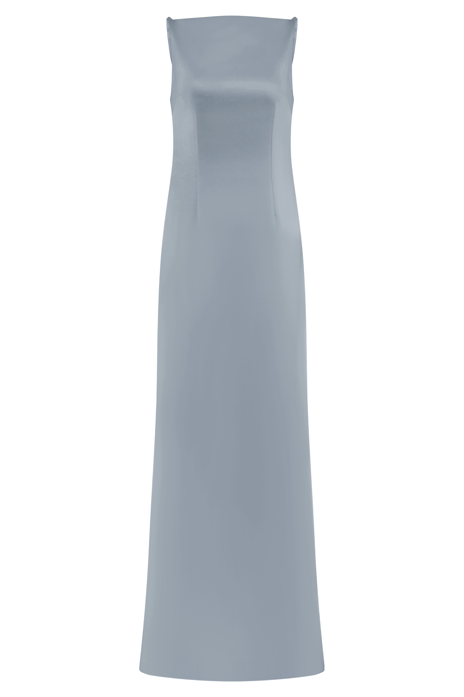 Violet Sleeveless Satin Maxi Dress - Frosted Blue、mySite、solidvoid