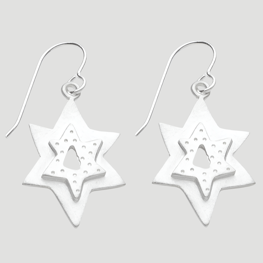 Emily Rosenfeld Sterling Silver Star of David Earrings、mySite、topwebapps