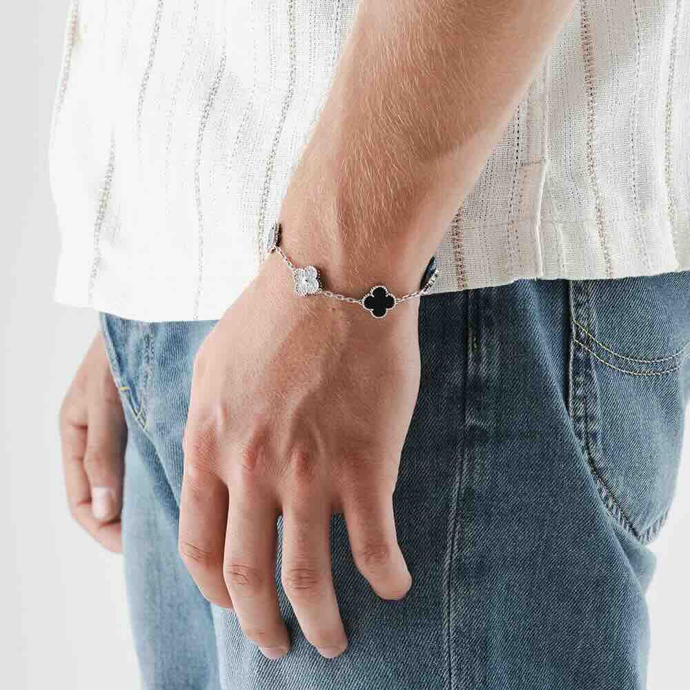 White Gold Agate Four Leaf Bracelet、mySite、hinf8tx79