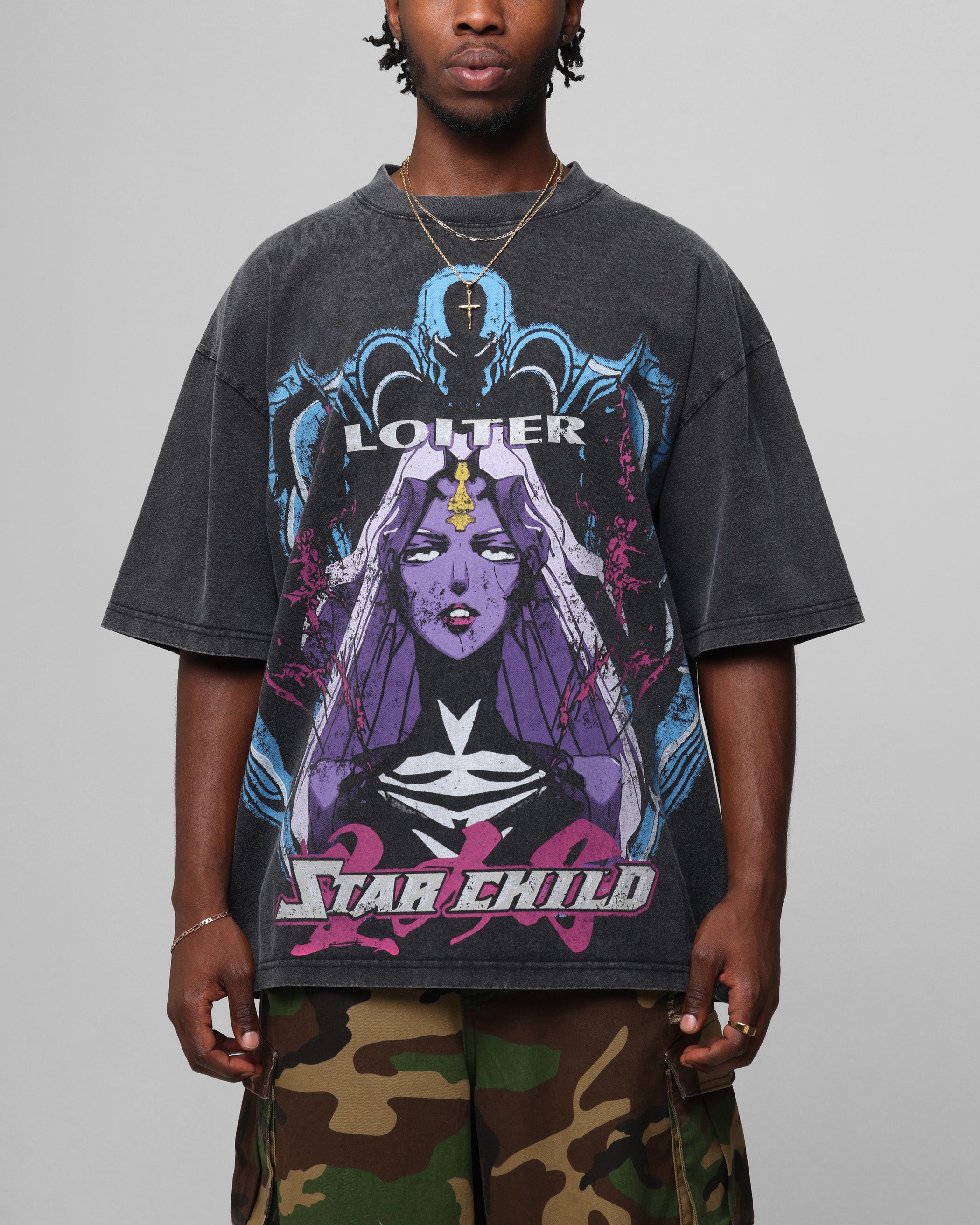 Loiter Midnight Widow Vintage T-Shirt Washed Black、mySite、zt4zffjzw